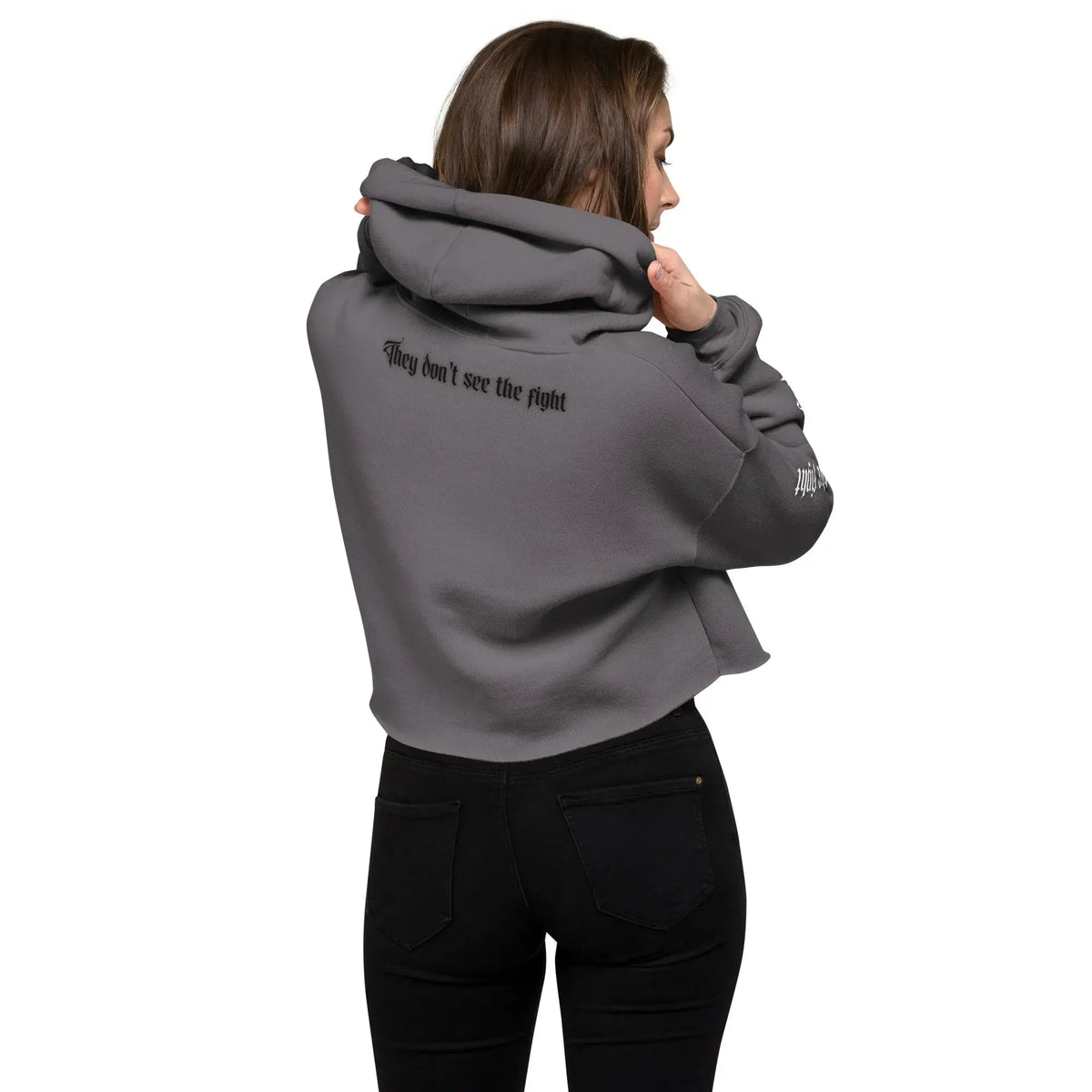 Invisible Fight - Crop Hoodie - #