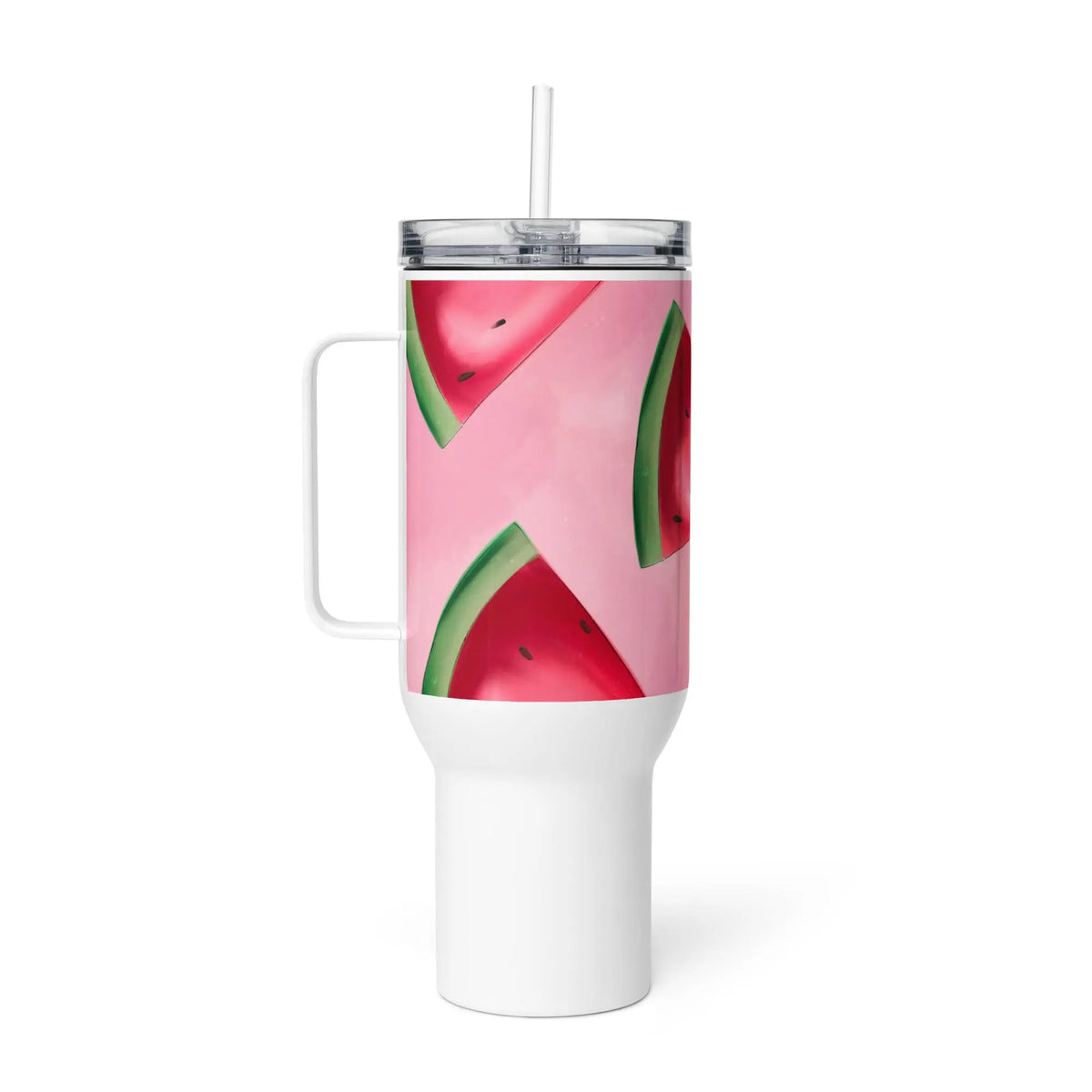 Melonen - Tumbler - Reisebecher mit Henkel, Edelstahl Trinkflasche mit Strohhalm #