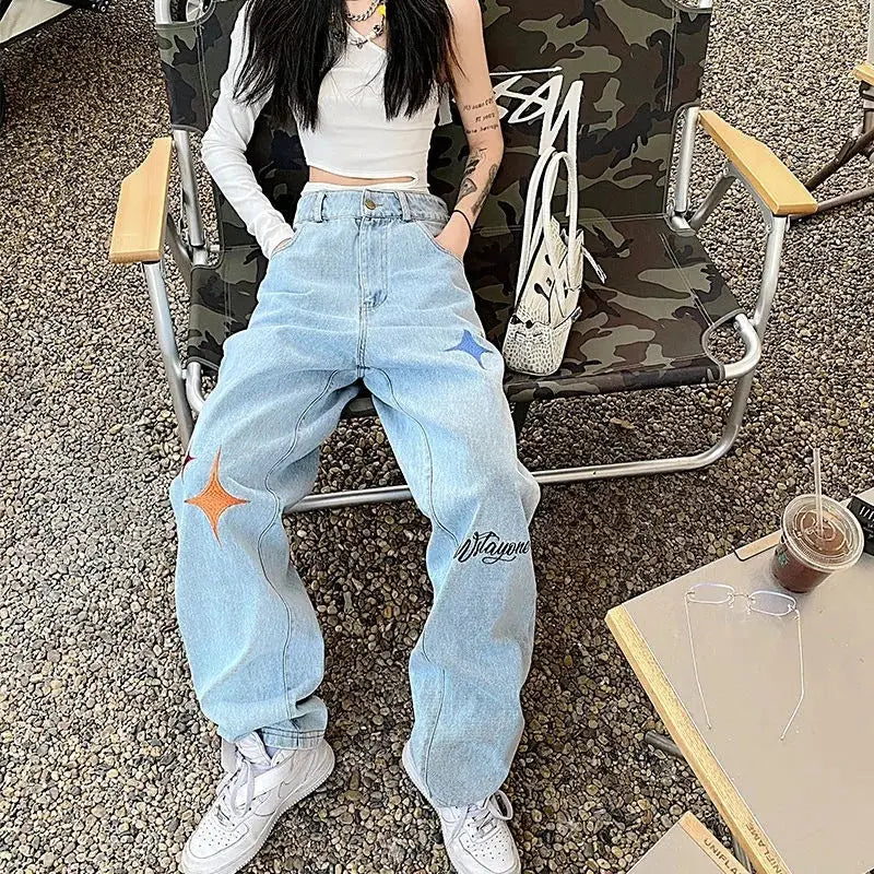 Street Hip-hop Washed Jeans - Jeans #