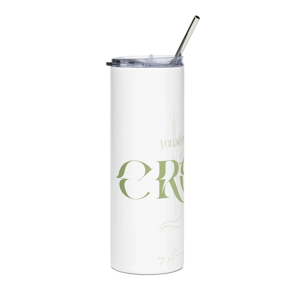 The Crown - Steel Cup - Reisebecher mit Henkel, Edelstahl Trinkflasche mit Strohhalm #