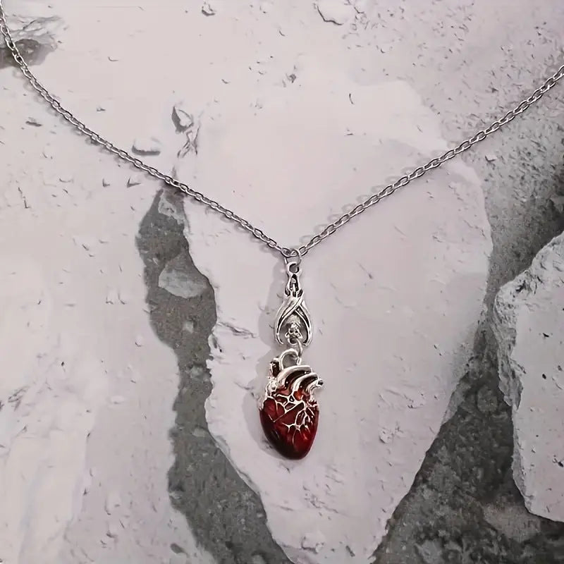 „Bat-shaped Blood Drop Heart“ Halskette -   0 #