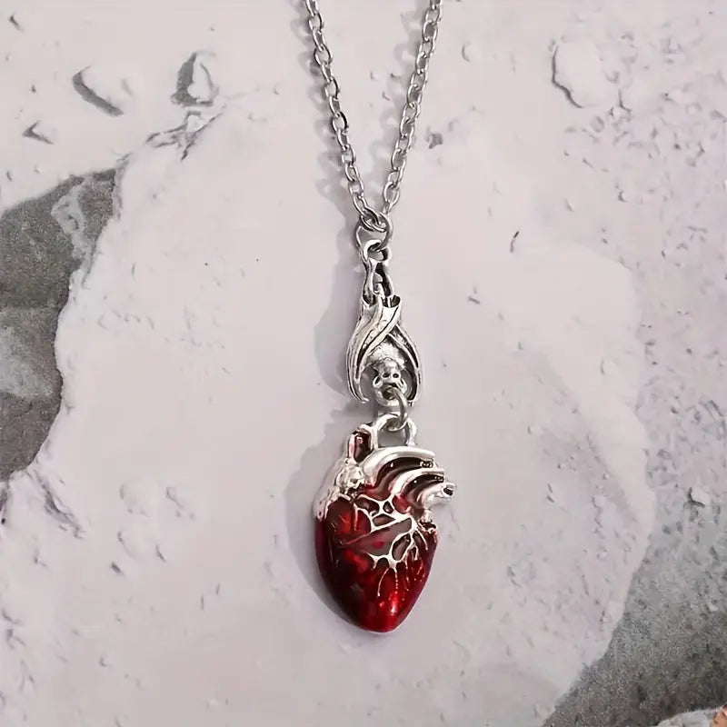 „Bat-shaped Blood Drop Heart“ Halskette -   0 #