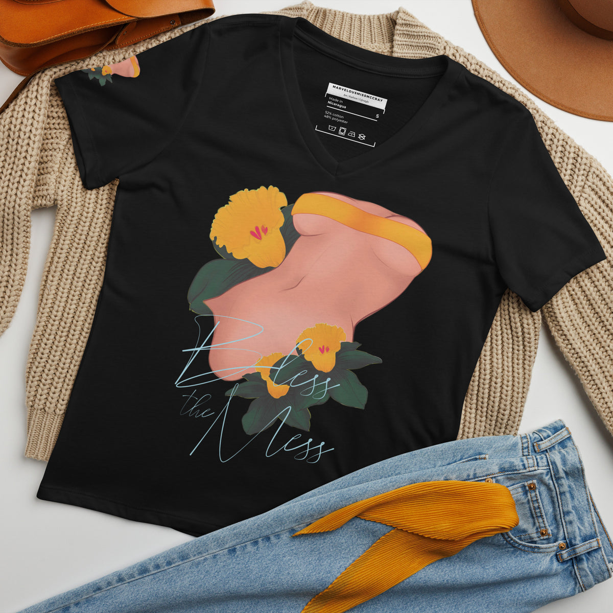 Bless the mess - Lockeres T-Shirt -   Shirts,Top #