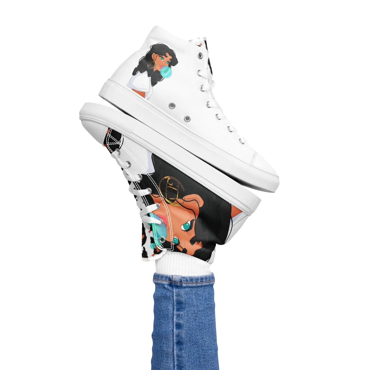 Bubble Gum - High-Top Sneaker -   Canvas High-Top Sneaker, Schlappen, Canvas-Schuhe, Canvas-Slipper #