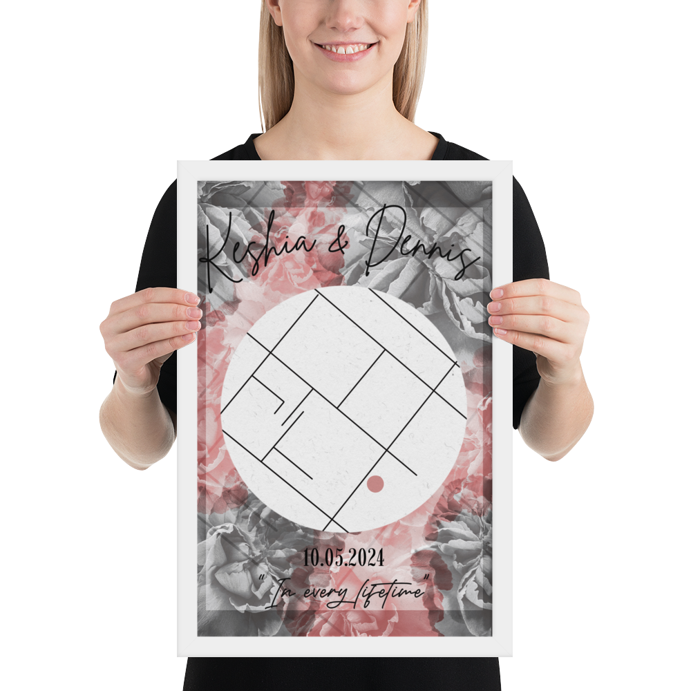 „Favorite Place“ - Personalisierter Poster mit Rahmen