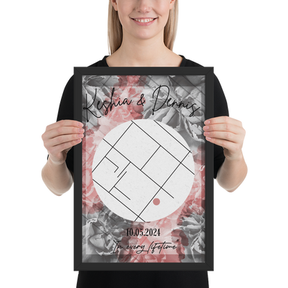 „Favorite Place“ - Personalisierter Poster mit Rahmen