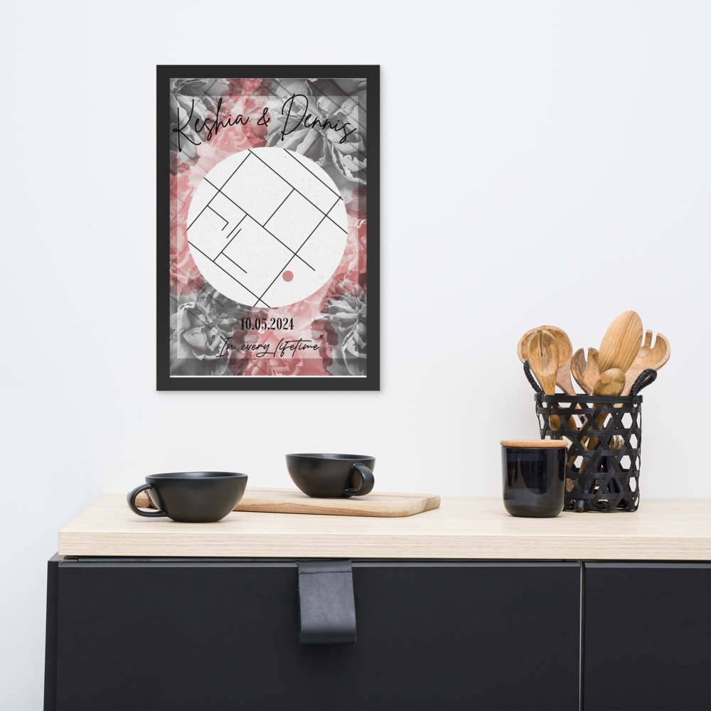 „Favorite Place“ - Personalisierter Poster mit Rahmen