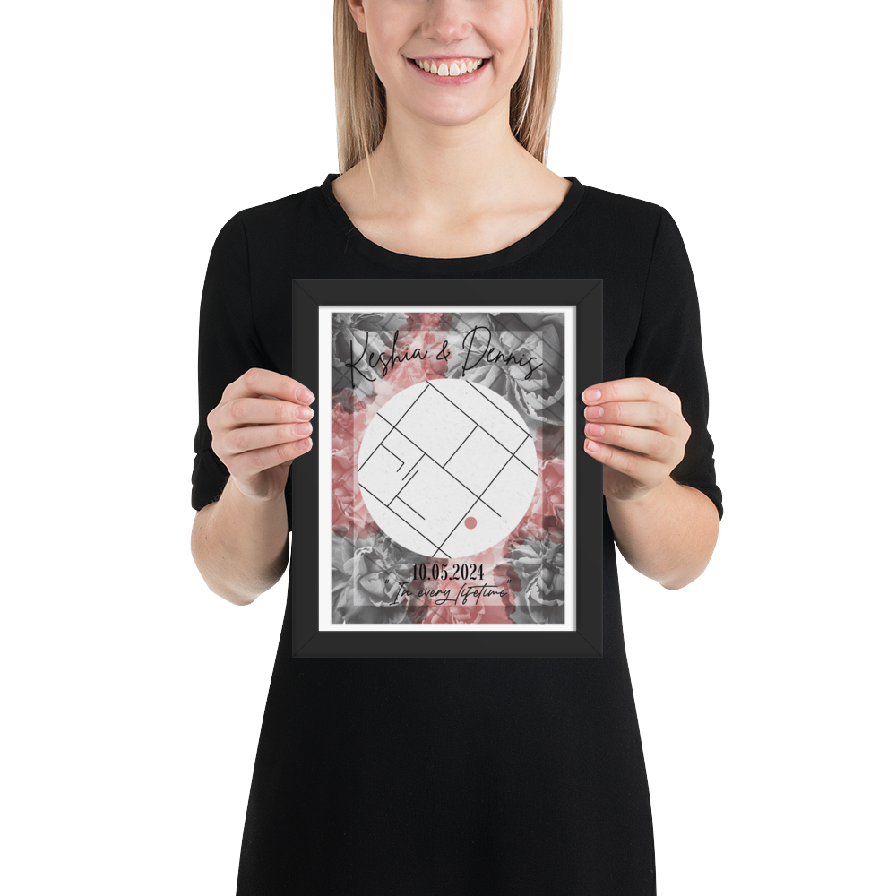 „Favorite Place“ - Personalisierter Poster mit Rahmen