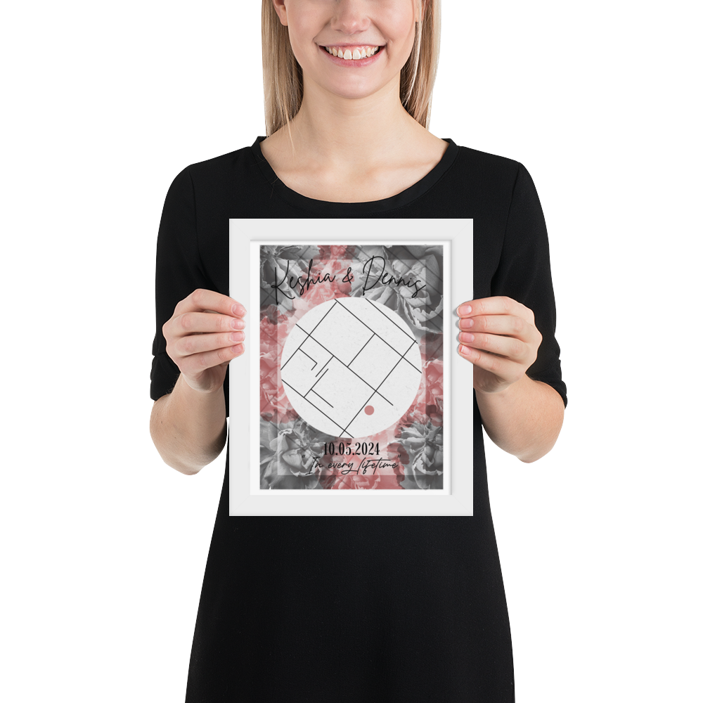 „Favorite Place“ - Personalisierter Poster mit Rahmen