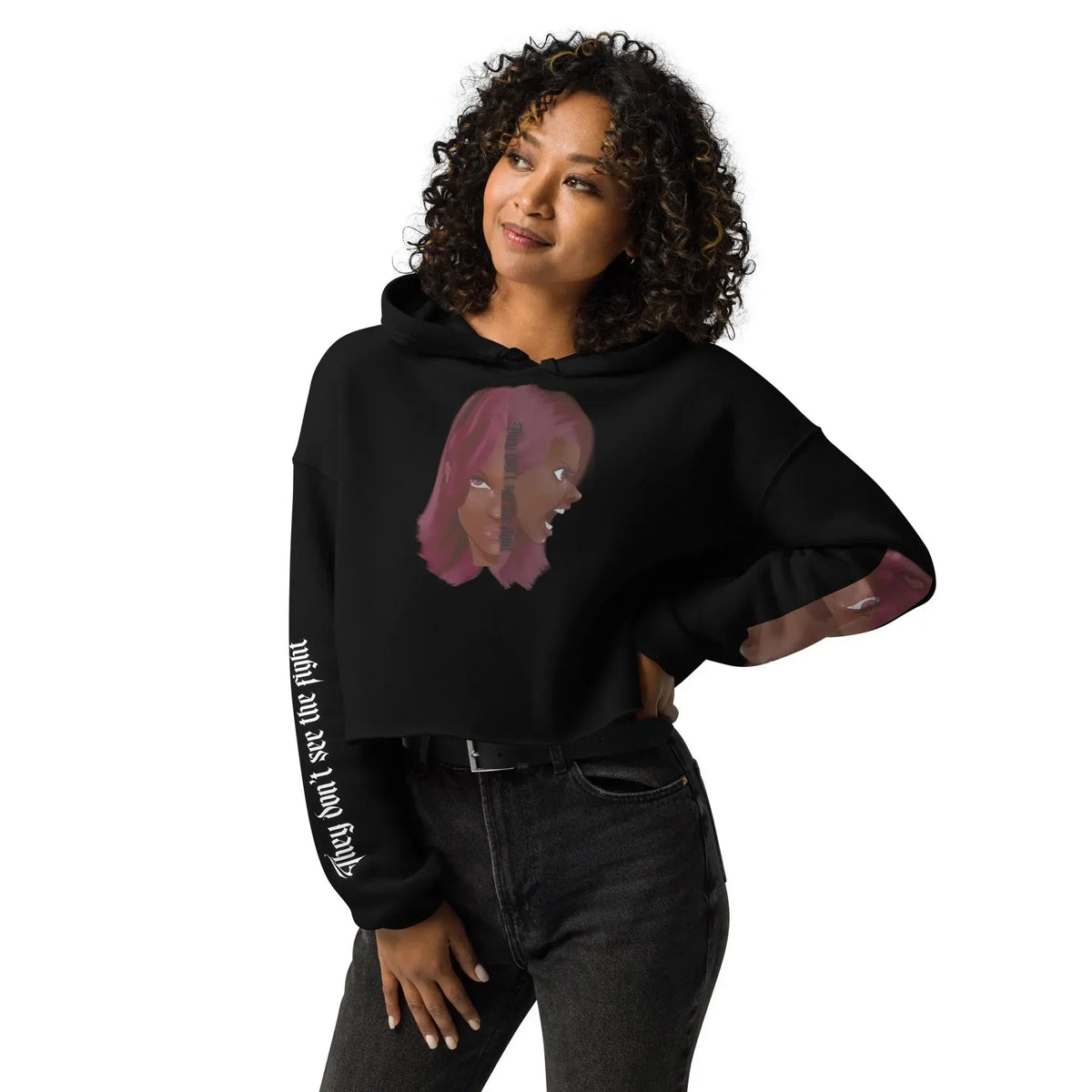 Invisible Fight - Crop Hoodie -    #