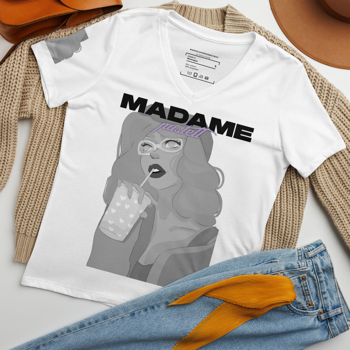 Madame Pastell - Lockeres T-Shirt -   Shirts,Top #