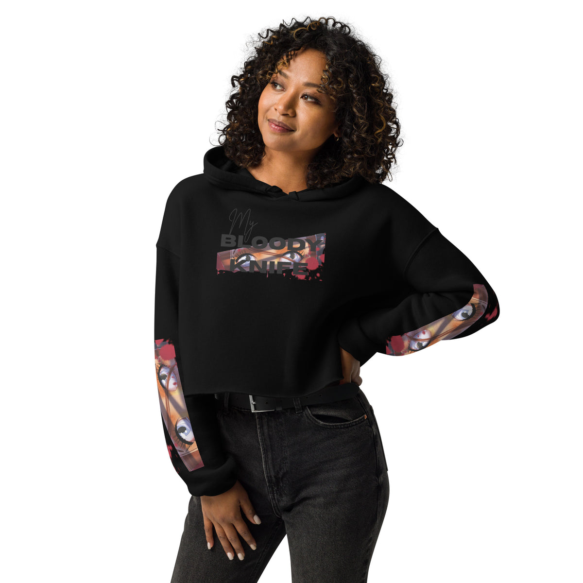 My Bloody Knife - Crop-Hoodie -    #