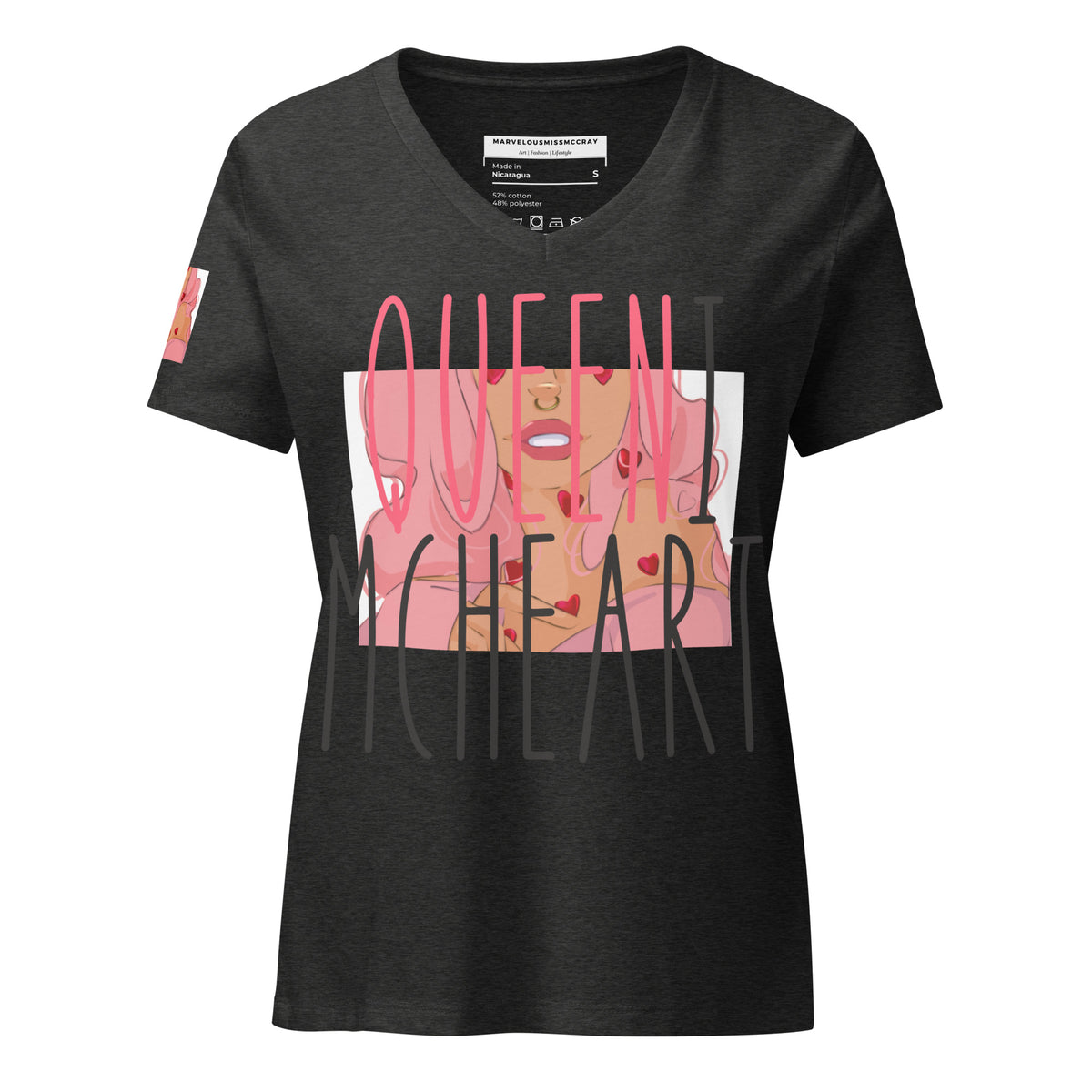Queeni McHeart - Lockeres T-Shirt -   Shirts,Top #
