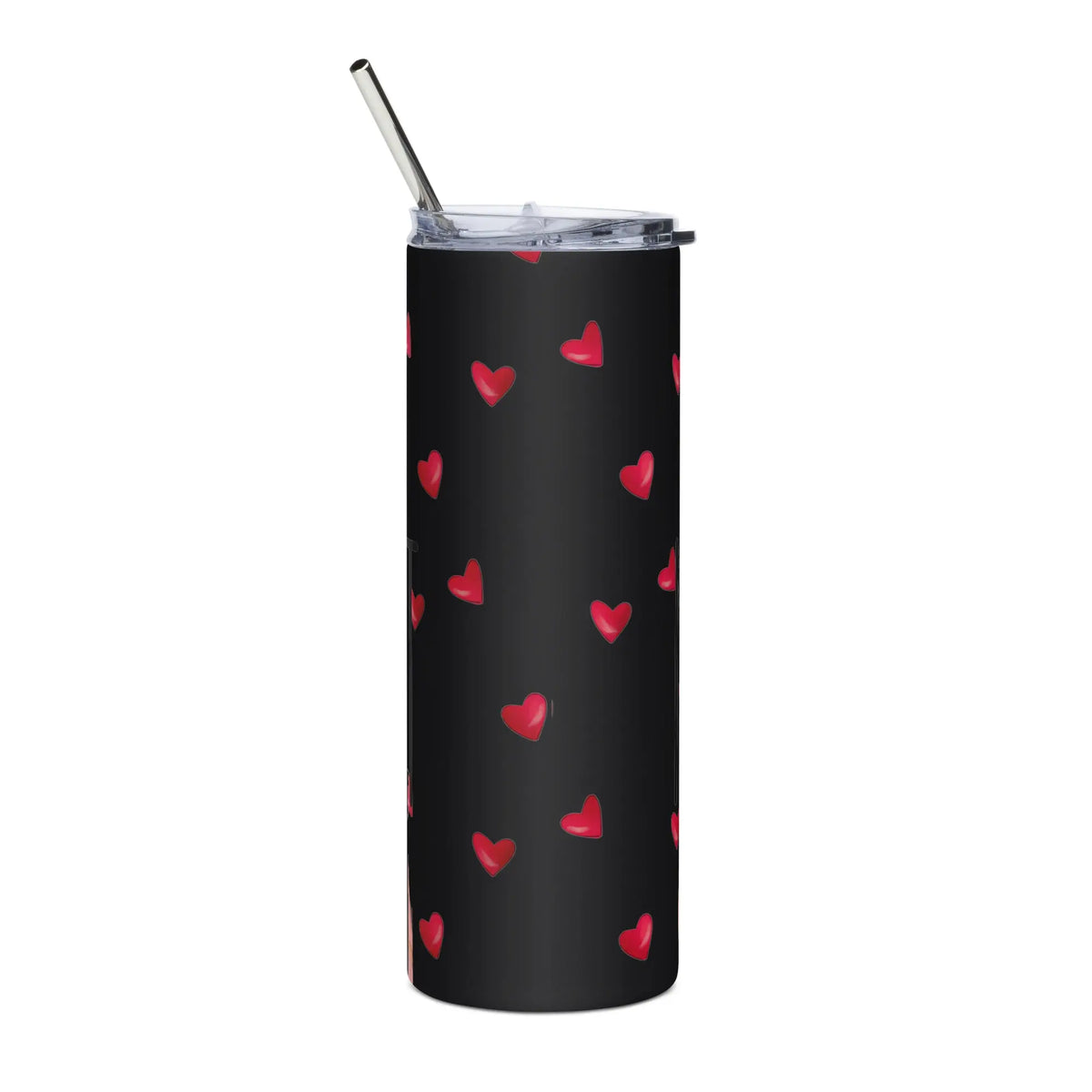 Queeni McHeart - Steel Cup -   Reisebecher mit Henkel, Edelstahl Trinkflasche mit Strohhalm #