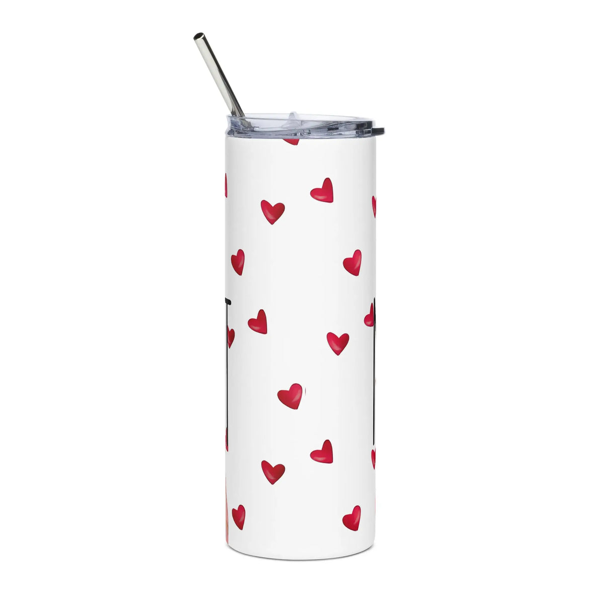 Queeni McHeart - Steel Cup -   Reisebecher mit Henkel, Edelstahl Trinkflasche mit Strohhalm #