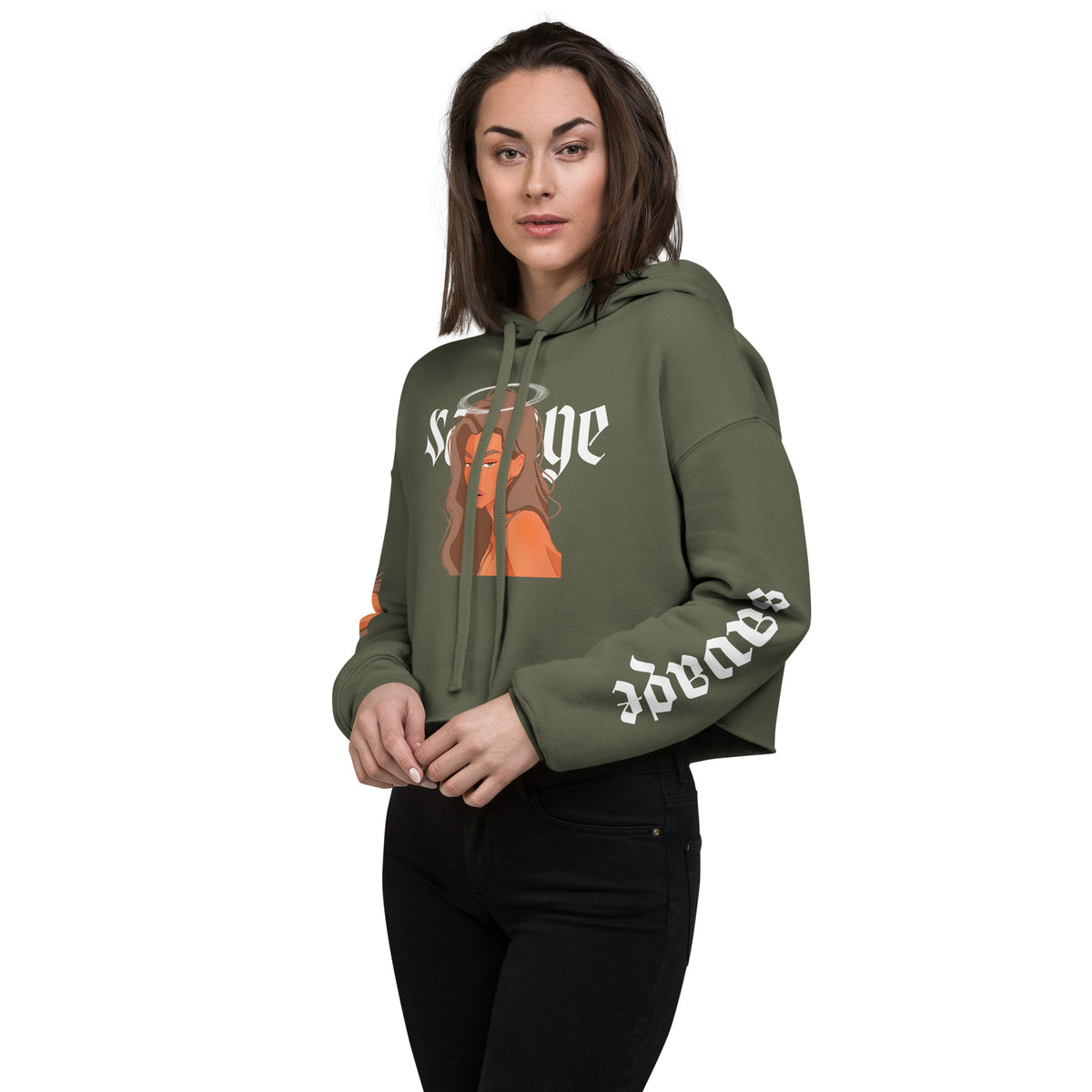 Savage - Crop-Hoodie -    #