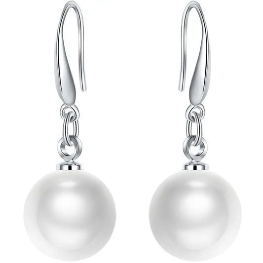 Fashionable Elegant Round Shell Pearl And Pearl Earrings -   0 #