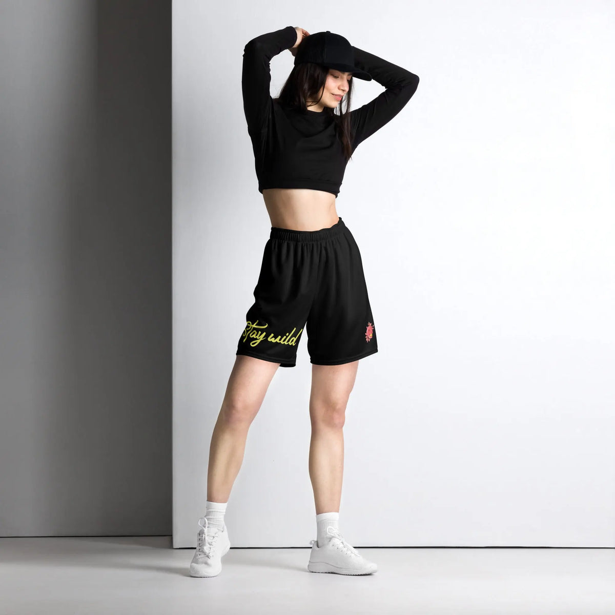 Stay Wild - Mesh-Shorts -   Shirts, Leggings, Kleider, Sport-BHs, Shorts, Bademoden, Fahnen, Stoffe, Haarschmuck #
