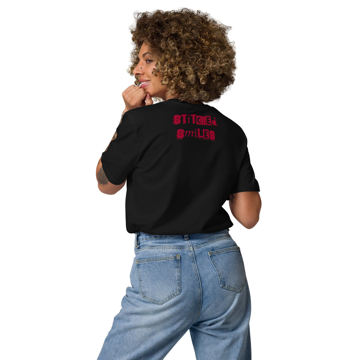 Stitched Smiles - Cotton Shirt -   Shirts,Top #