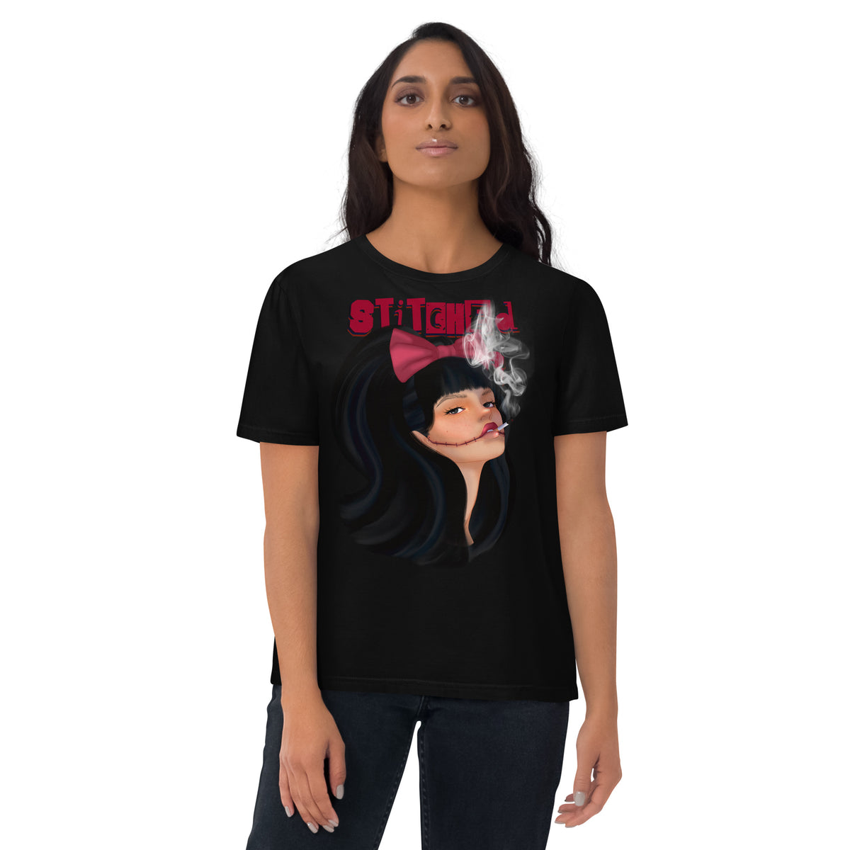 Stitched Smiles - Cotton Shirt -   Shirts,Top #