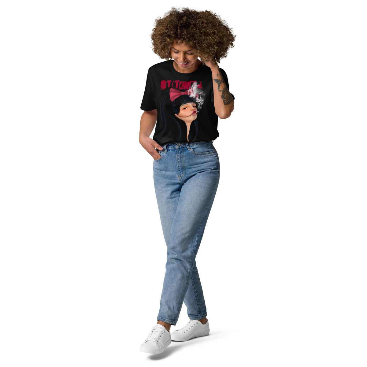 Stitched Smiles - Cotton Shirt -   Shirts,Top #