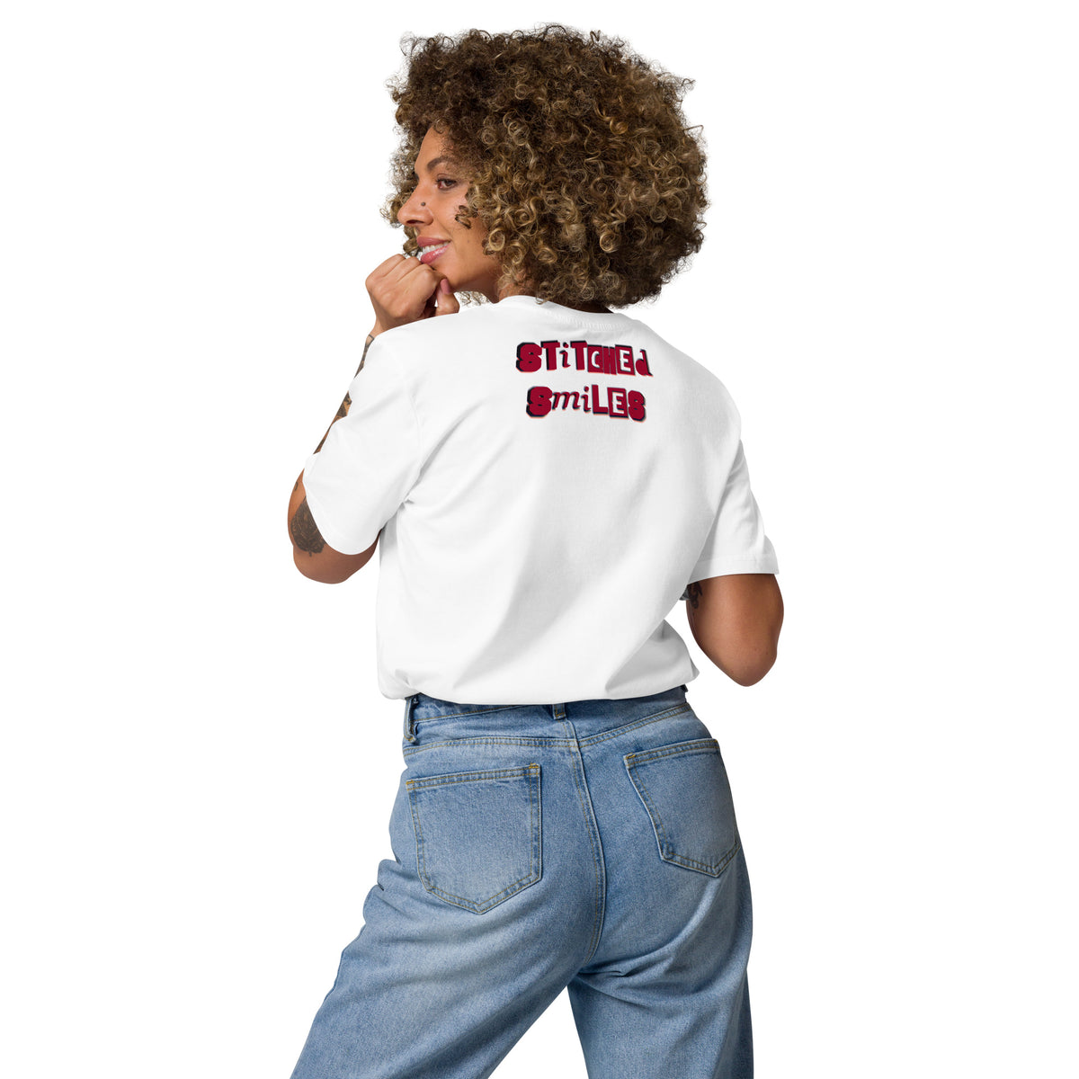 Stitched Smiles - Cotton Shirt -   Shirts,Top #