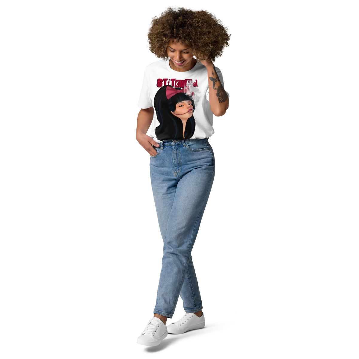 Stitched Smiles - Cotton Shirt -   Shirts,Top #
