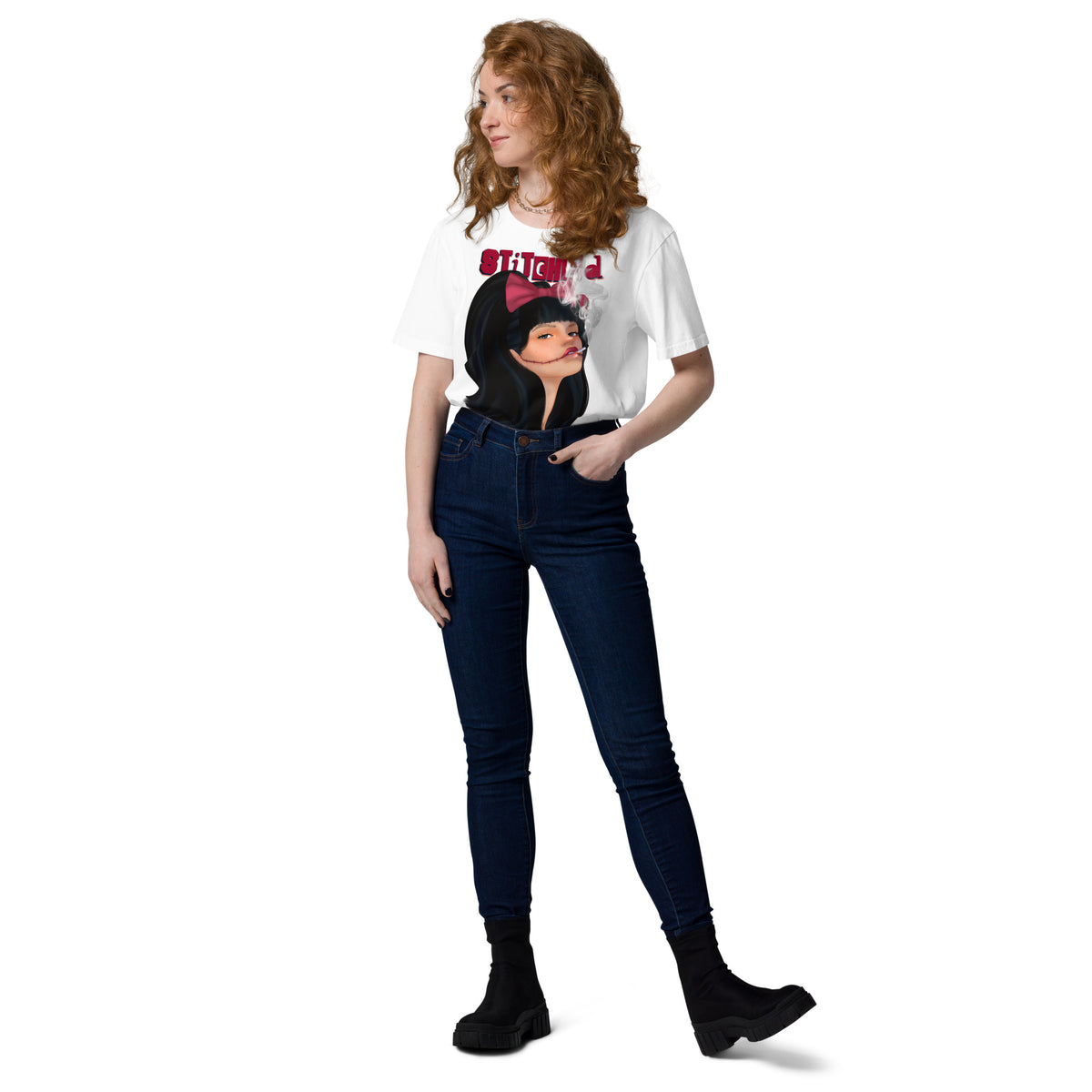 Stitched Smiles - Cotton Shirt -   Shirts,Top #
