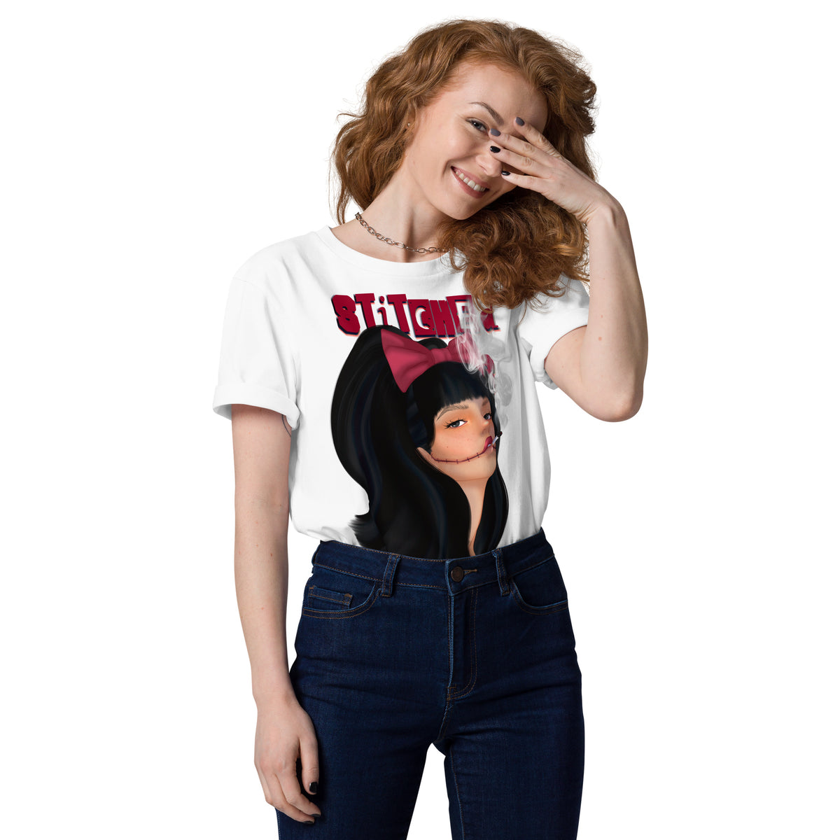 Stitched Smiles - Cotton Shirt -   Shirts,Top #