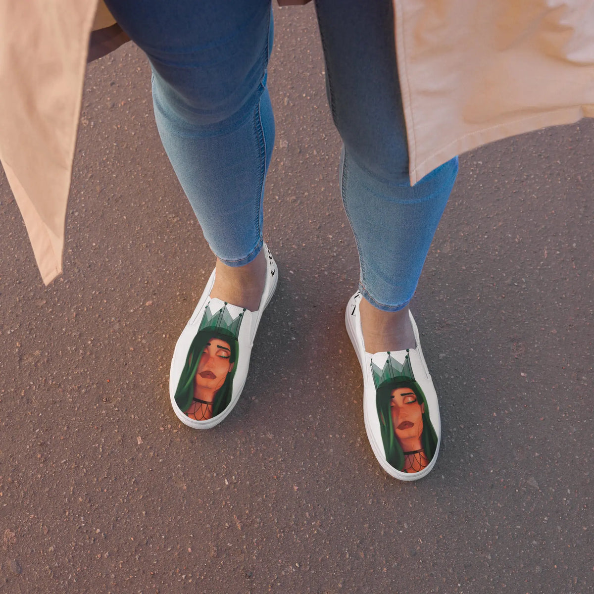 The Crown - Canvas-Slipper -   Canvas High-Top Sneaker, Schlappen, Canvas-Schuhe, Canvas-Slipper #
